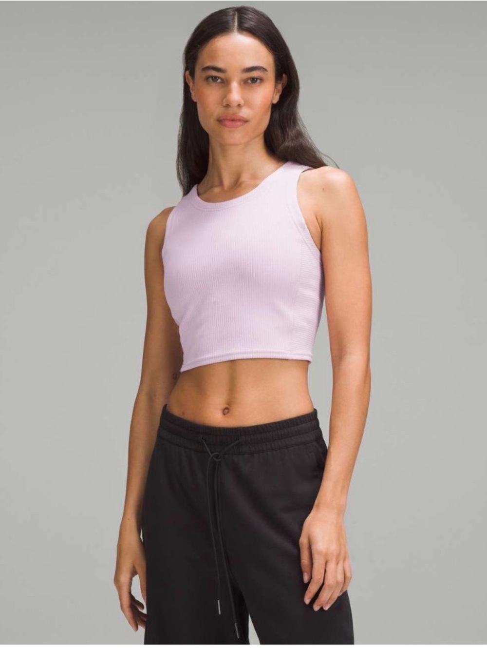 Lululemon Ribbed Softstreme Cropped Tank Top  Light Lavender Size 4